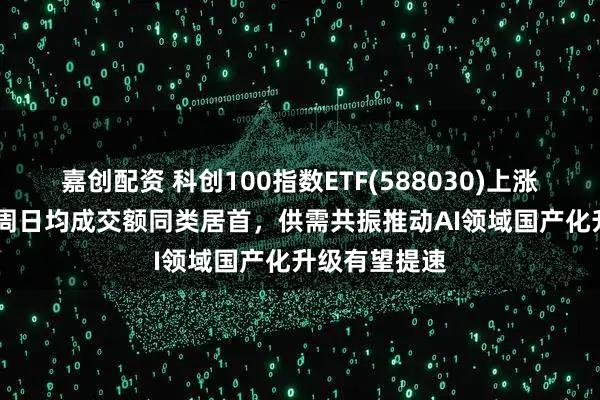 嘉创配资 科创100指数ETF(588030)上涨174%，近1周日均成交额同类居首，供需共振推动AI领域国产化升级有望提速